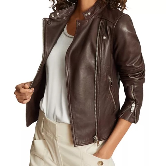 REISS
Tallis Leather Moto Jacket size 6 US in great like new condition - Picture 3 of 12